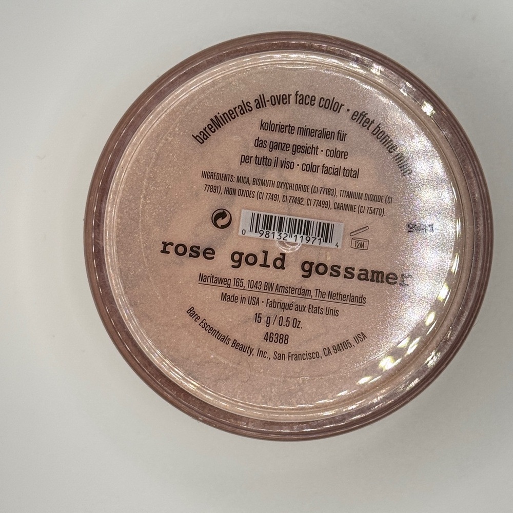 NEW bareMinerals all-over face color in rose gold gossamer